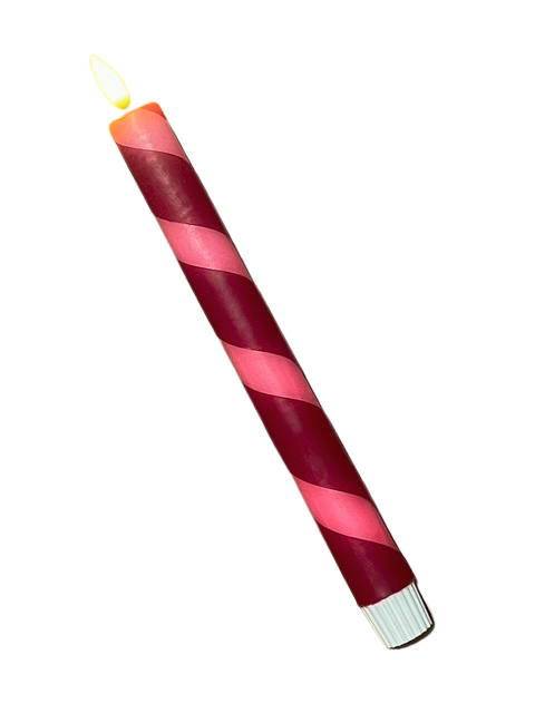 LED-kaars swirl | neon roze, burgundy