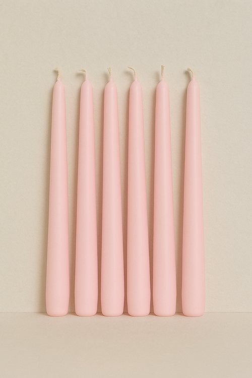 Babyshower/genderreveal | 6 dinerkaarsen babyroze