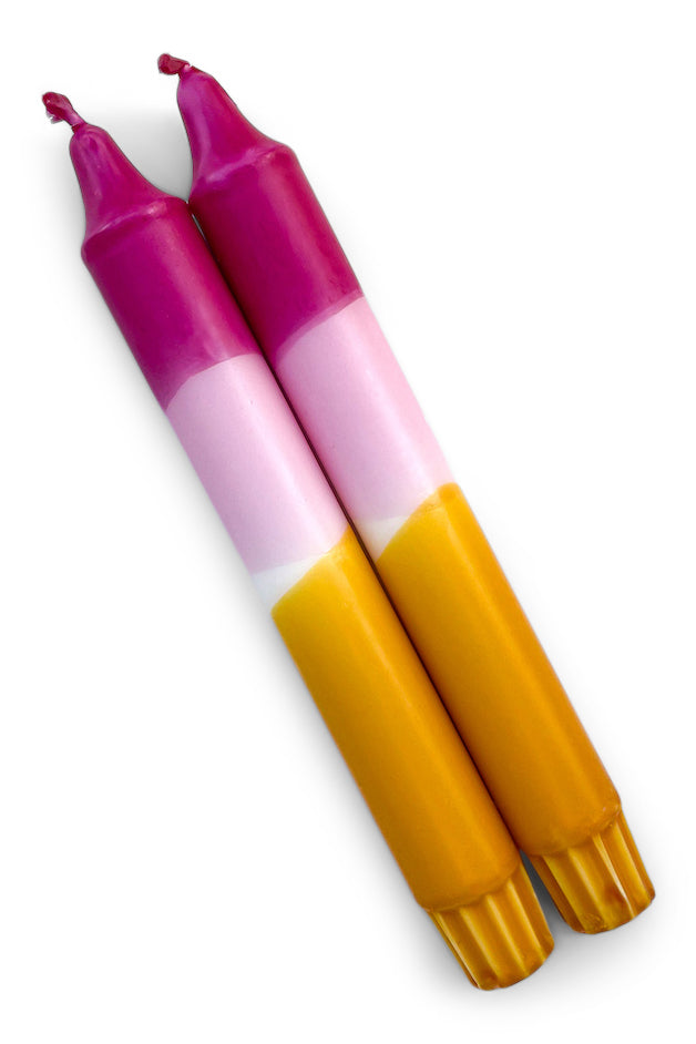 Dinerkaars dip-dye | roze, okergeel