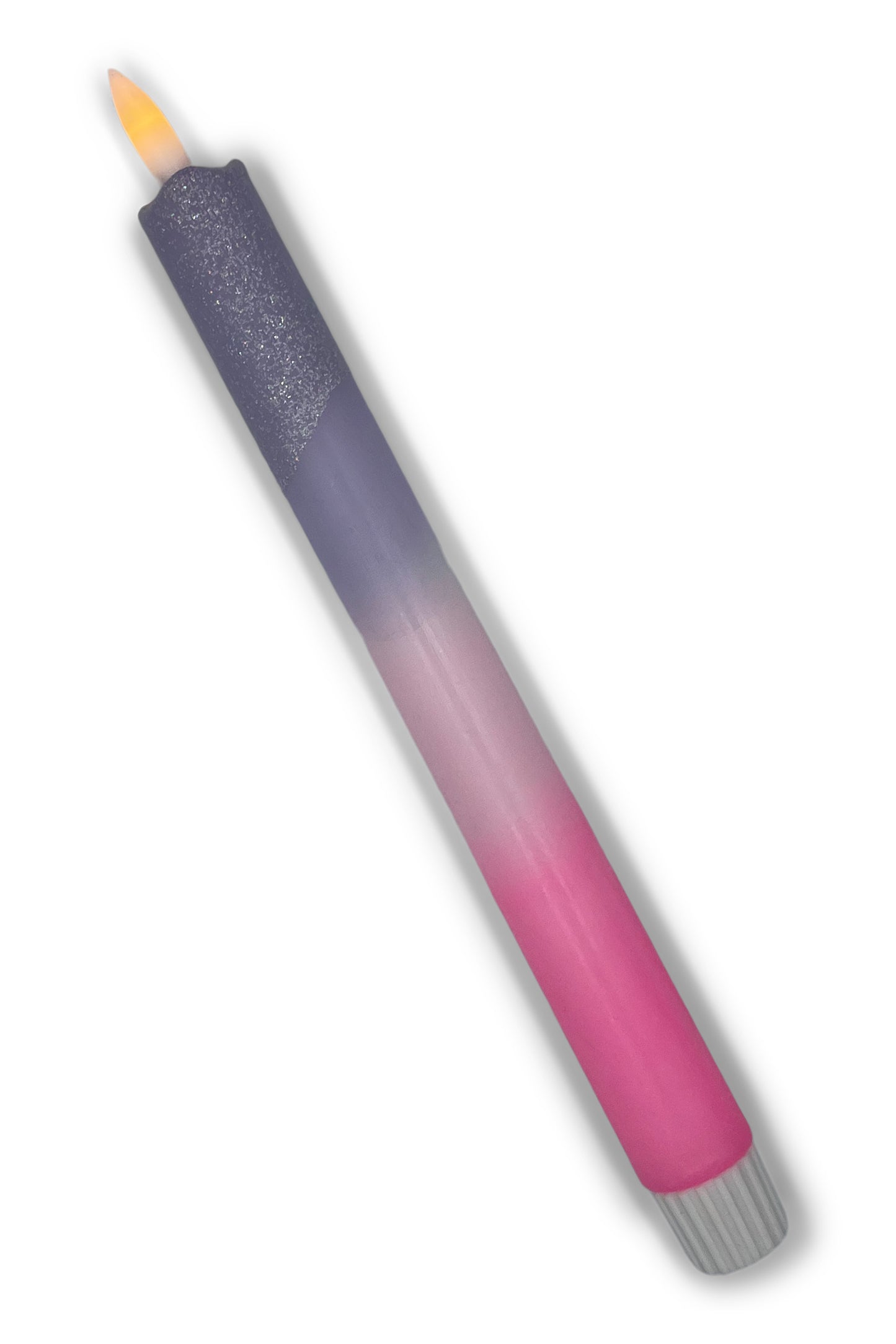 LED-kaars pastel | lila, neon roze, pastel roze en subtiele glitter