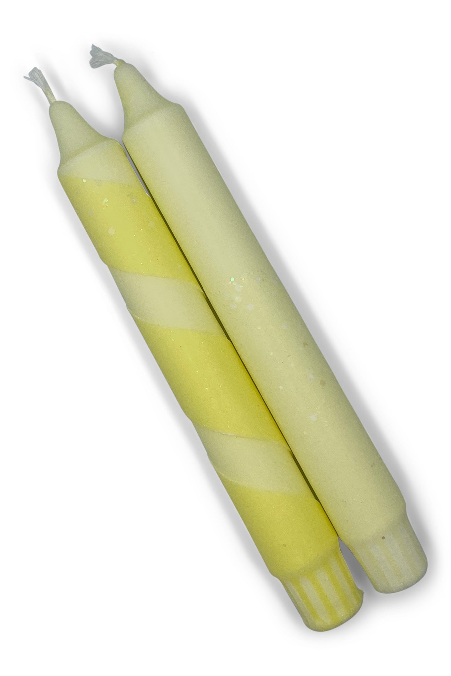 Cadeauset dinerkaars glitter | pastel geel