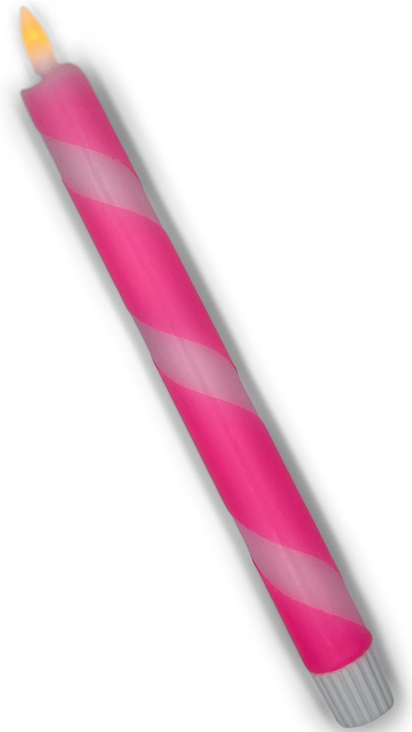 Roze LED-kaars in pastelroze en neon roze swirl met timerfunctie, sfeervolle kaars op batterij voor een veilig en gezellig interieur.