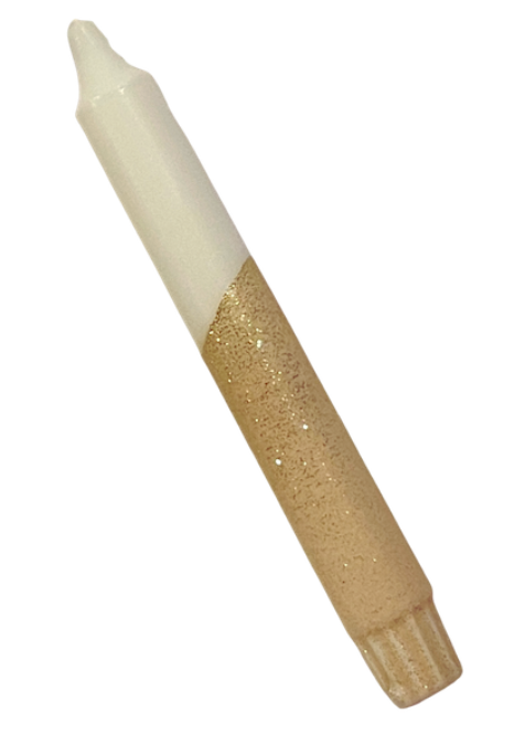 Dinerkaars glitter | ecru gouden glitter