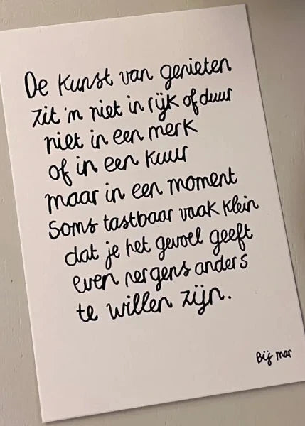 Wenskaart | de kunst van genieten
