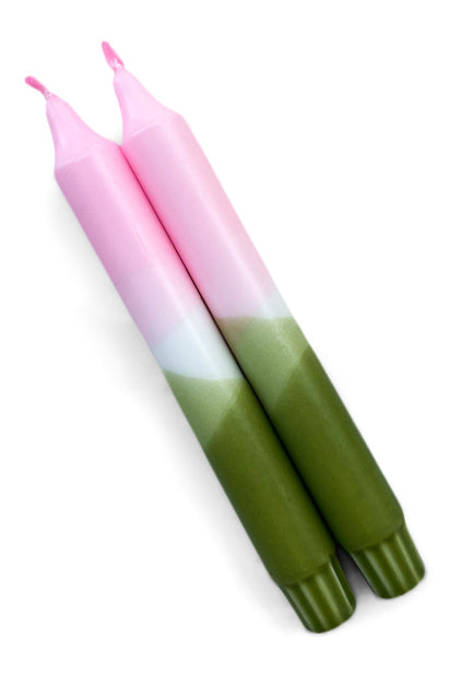 Dinerkaars dip-dye | roze, olijfgroen
