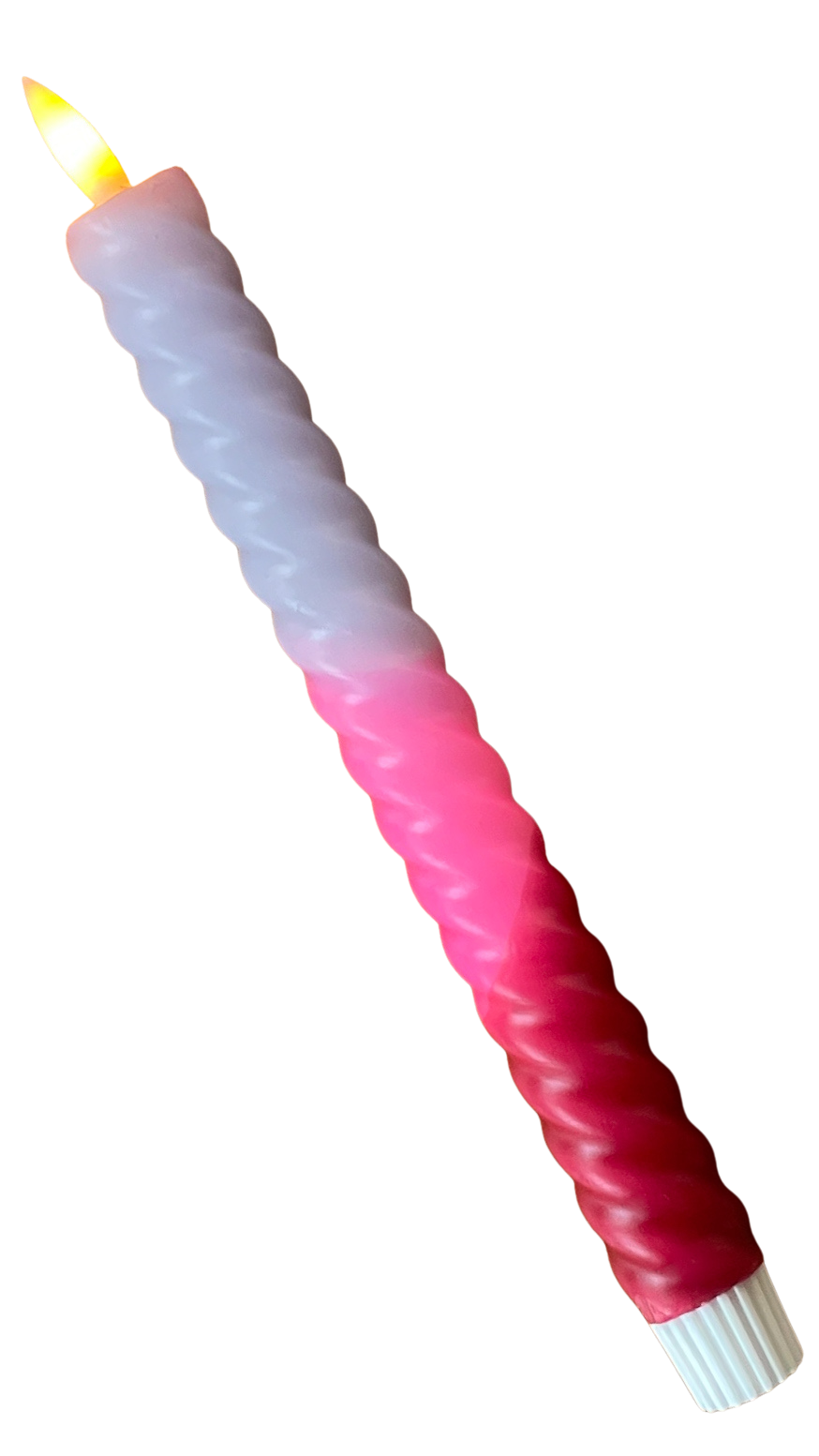 LED-kaars swirl | Lila, Neon Roze & Burgundy met Timer