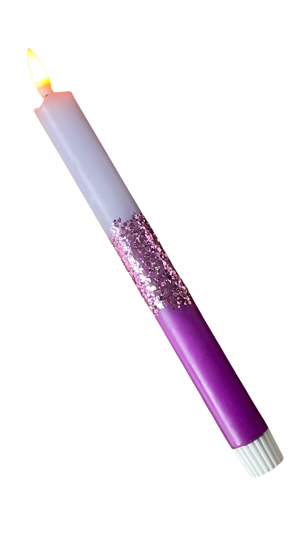 LED-kaars | Lila & Violet met Glitter en Timer