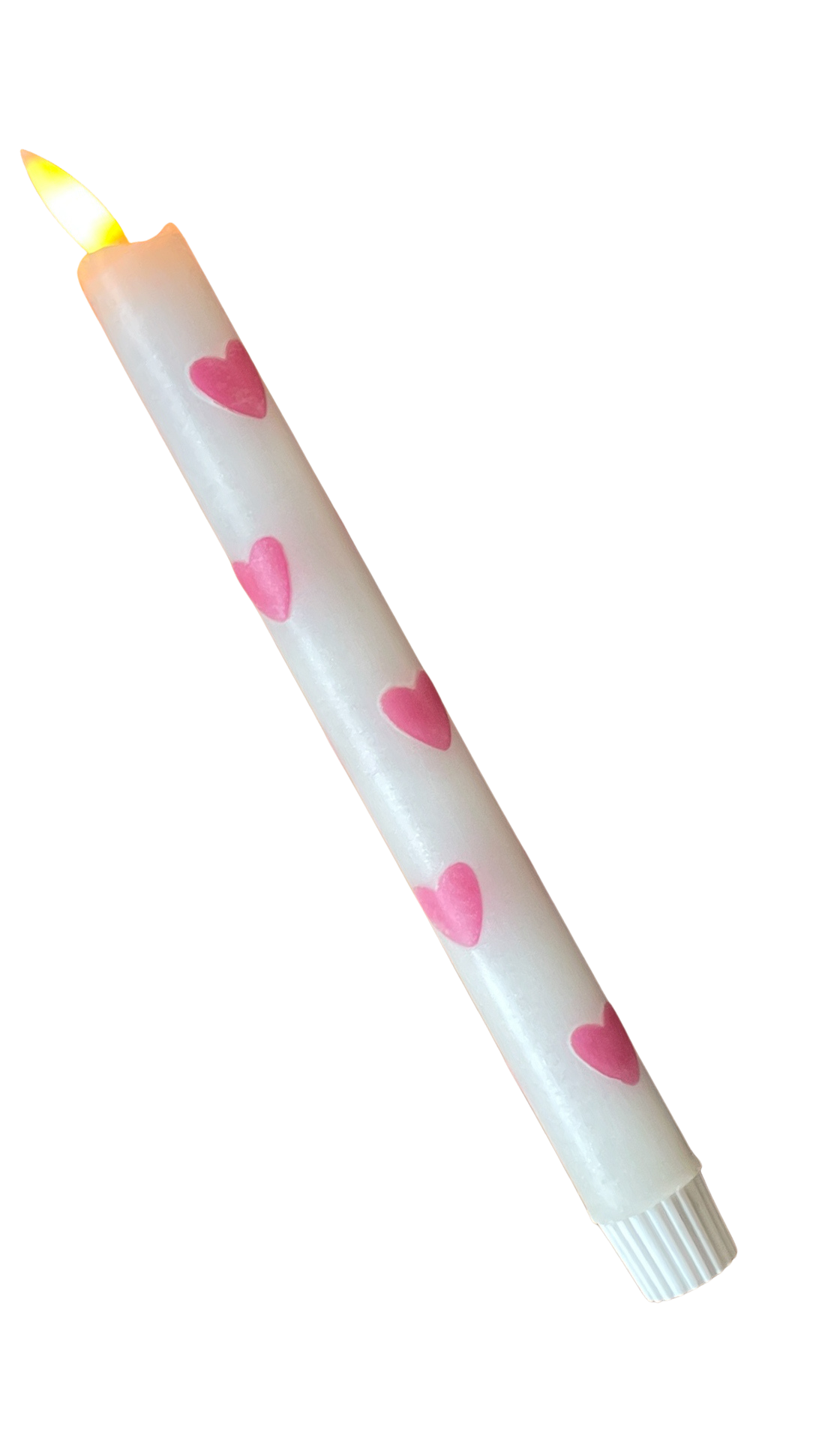 LED-kaars | Parelmoer met roze hartjes