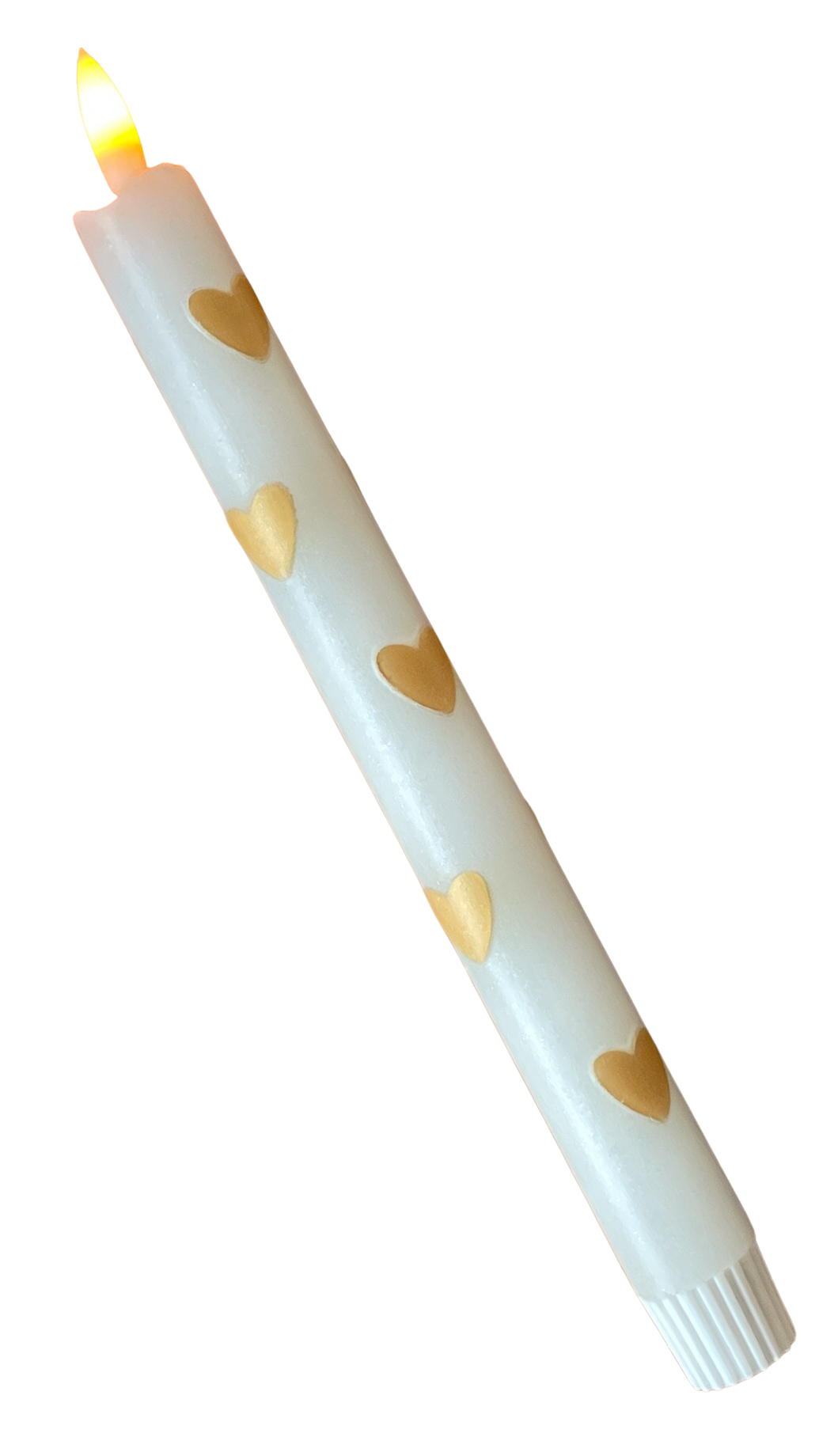 LED-kaars | Parelmoer met Gouden Hartjes en Timer