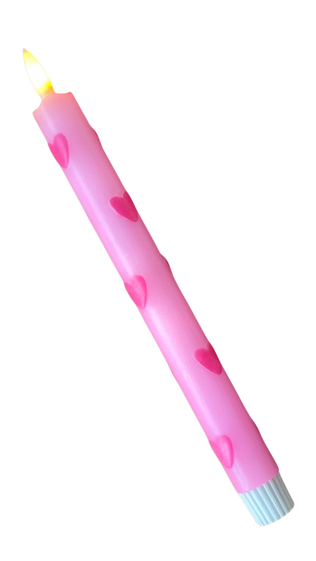 LED kaars | pastel roze met hartjes
