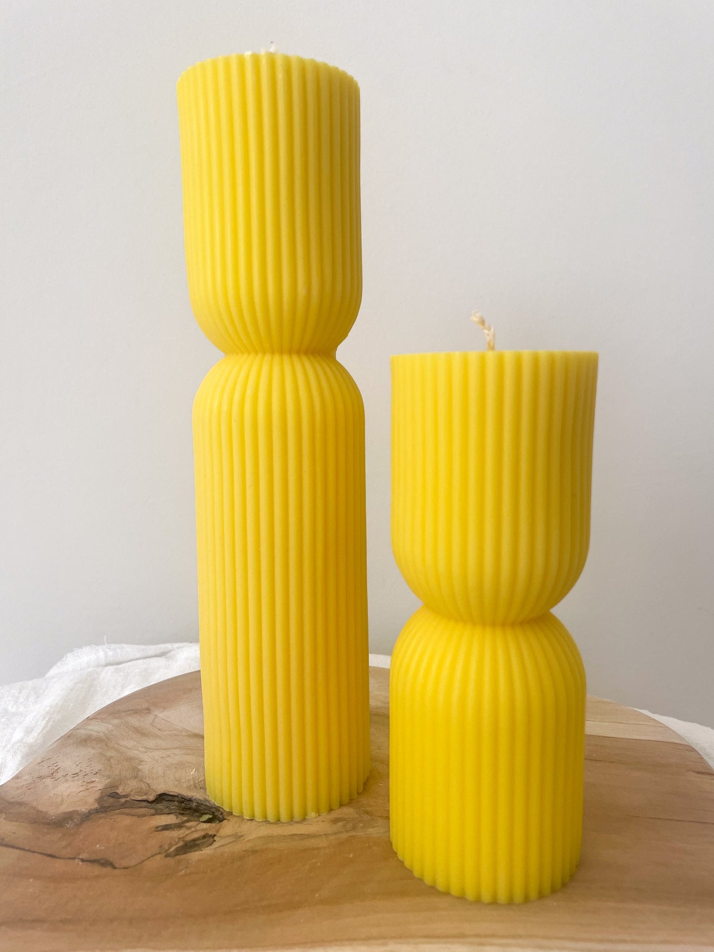 Sierkaars | geribbelde pillarkaars (klein)