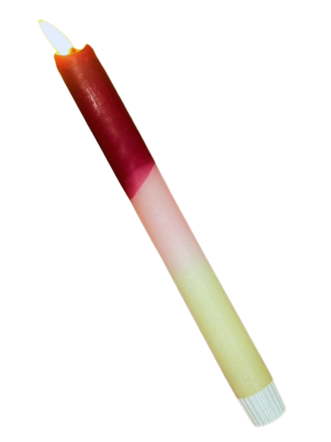 LED kaars | burgundy, pastel roze en beige