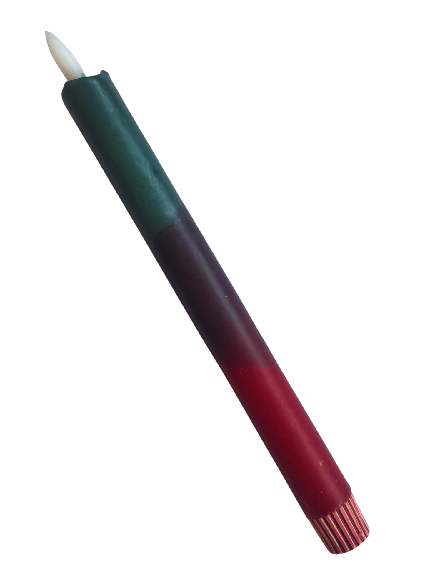 LED kaars | burgundy en groen