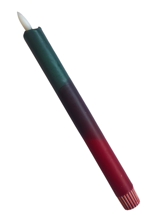 LED kaars | burgundy en groen