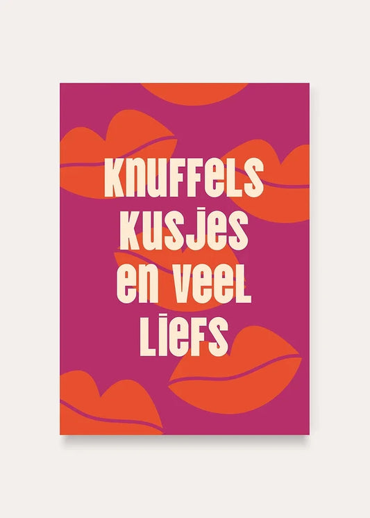 Wenskaart | Knuffels en kusjes