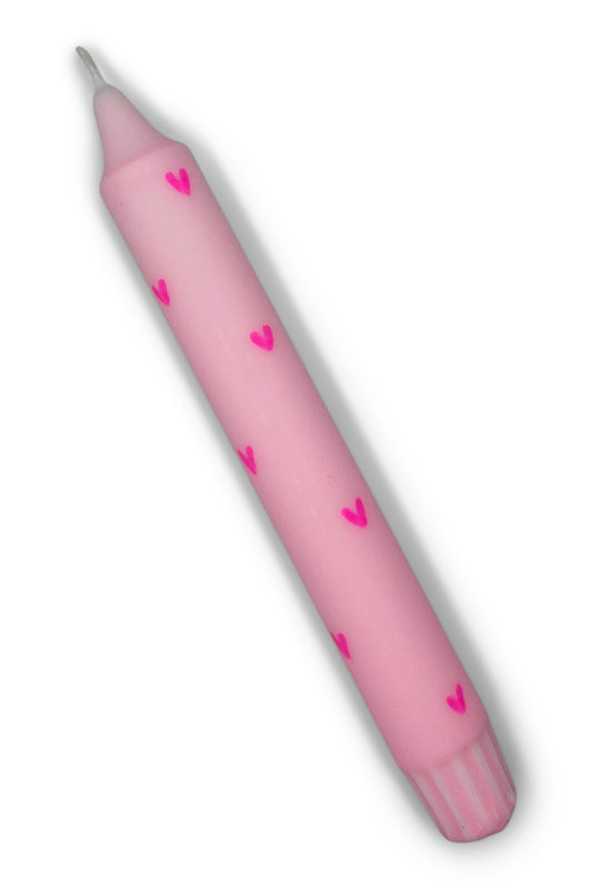 Dinerkaars hartjes | pastel roze met neon roze