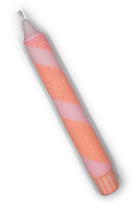 Dinerkaars glitter | pastel roze, pastel oranje