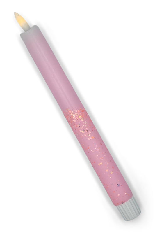 LED-kaars glitter | pastel roze