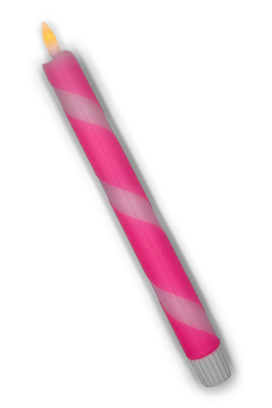 LED-kaars swirl | pastelroze, neon roze