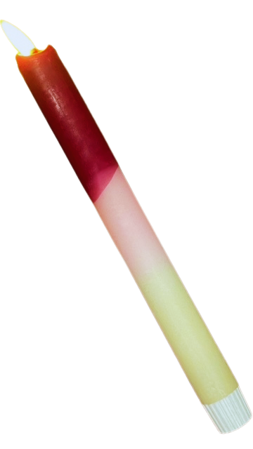 LED-kaars in burgundy, pastel roze en beige met timerfunctie, sfeervolle kaars op batterij voor een veilig en stijlvol interieur.
