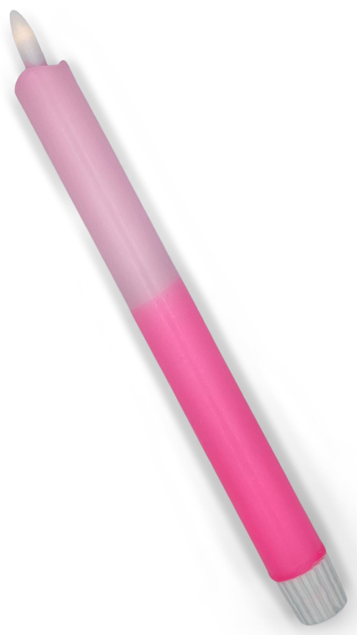 Roze LED-kaars in pastelroze en neon roze met timerfunctie, sfeervolle kaars op batterij voor een veilig en gezellig interieur.
