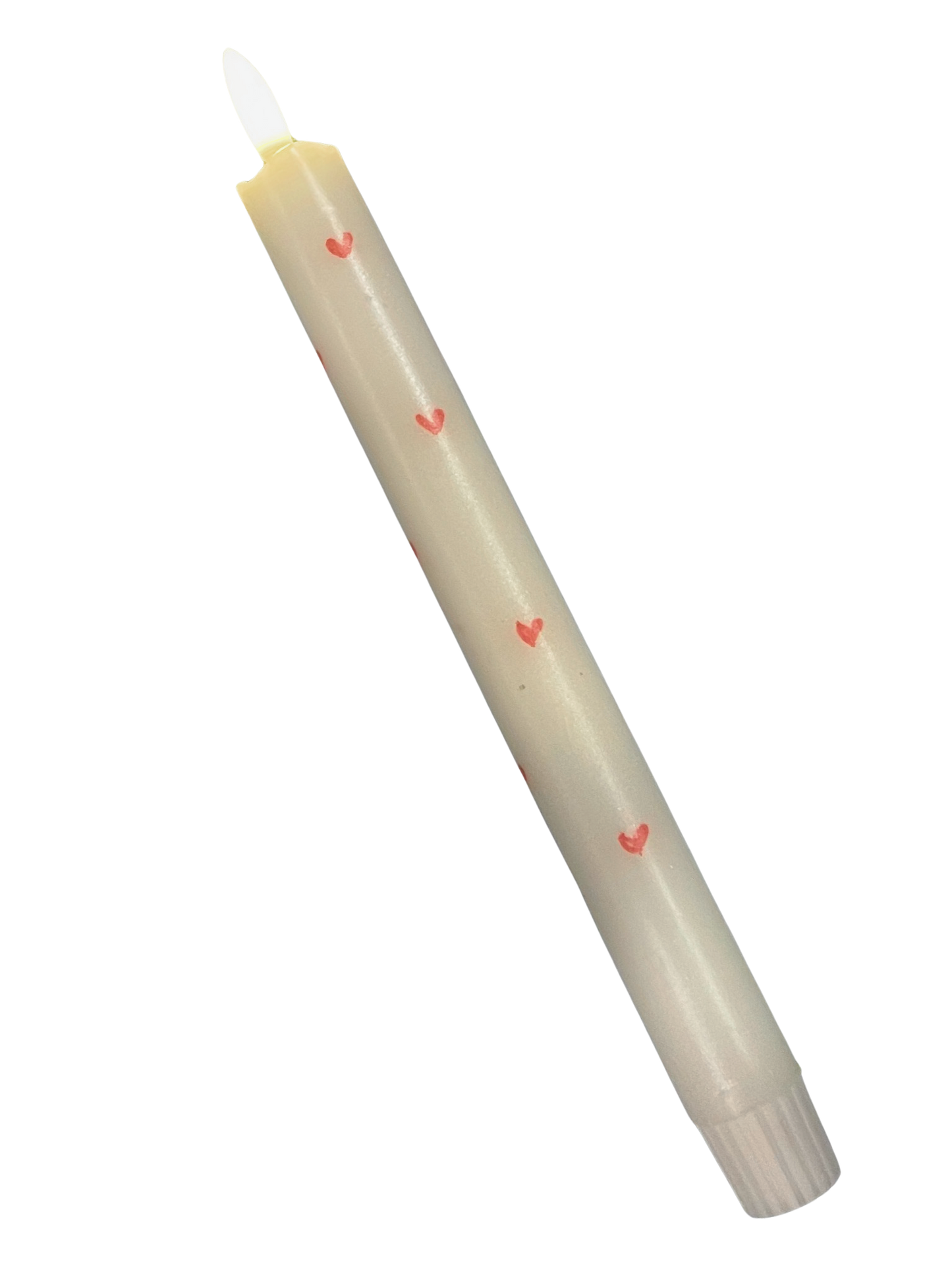 LED-kaars | parelmoer met kleine rode hartjes