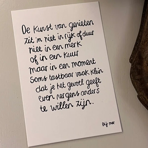 Wenskaart | de kunst van genieten
