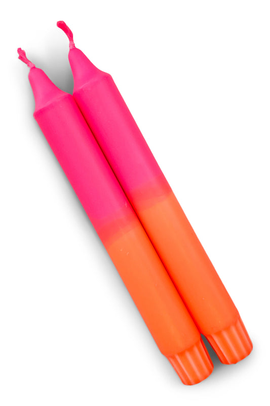 Dinerkaars- 1 st dip dye neon roze oranje