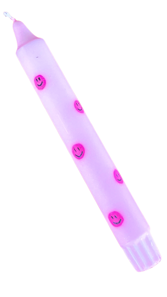 Dinerkaars smiley | pastel roze/neon roze