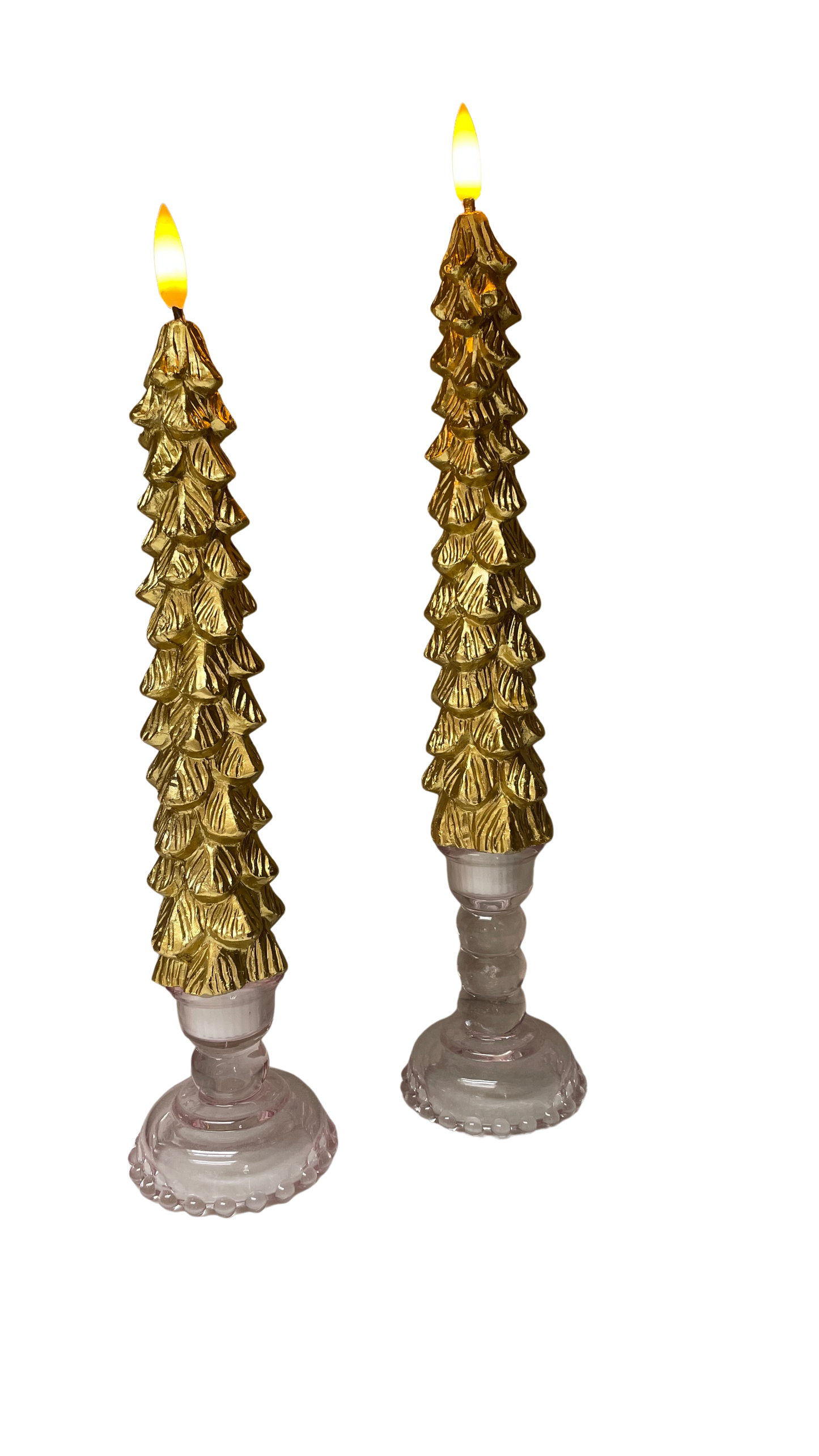 Kerstboom LED-kaarsen Goud – Set van 2 | met Afstandsbediening