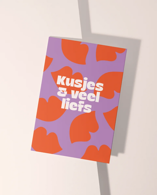 Wenskaart | Kusjes en veel liefs