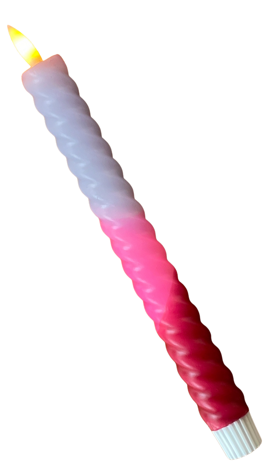 LED-kaars swirl | Lila, Neon Roze &amp; Burgundy met Timer