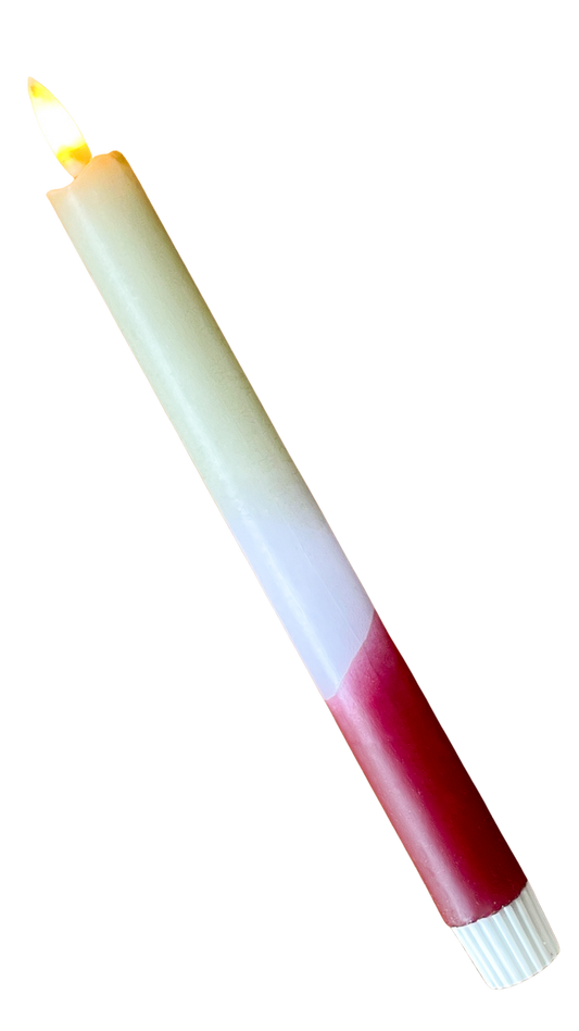 LED-kaars | Olijfgroen, Lila & Burgundy met Timer