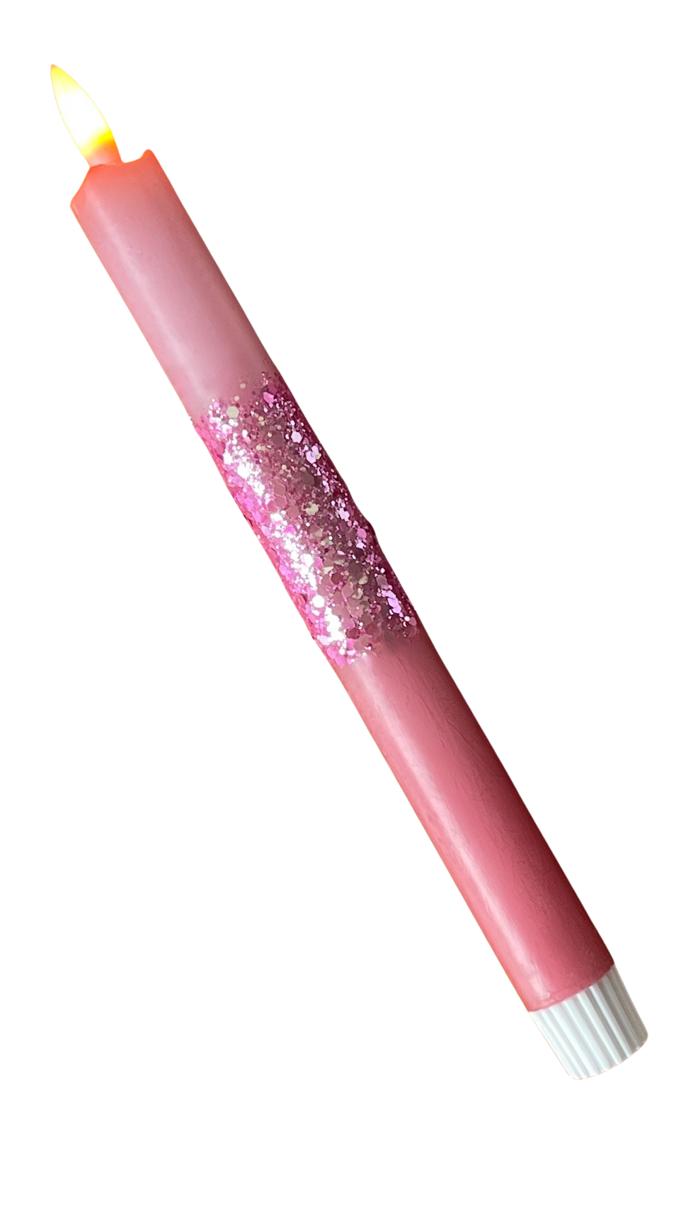 LED-kaars | Oud Roze & Robijnrood met Glitter en Timer