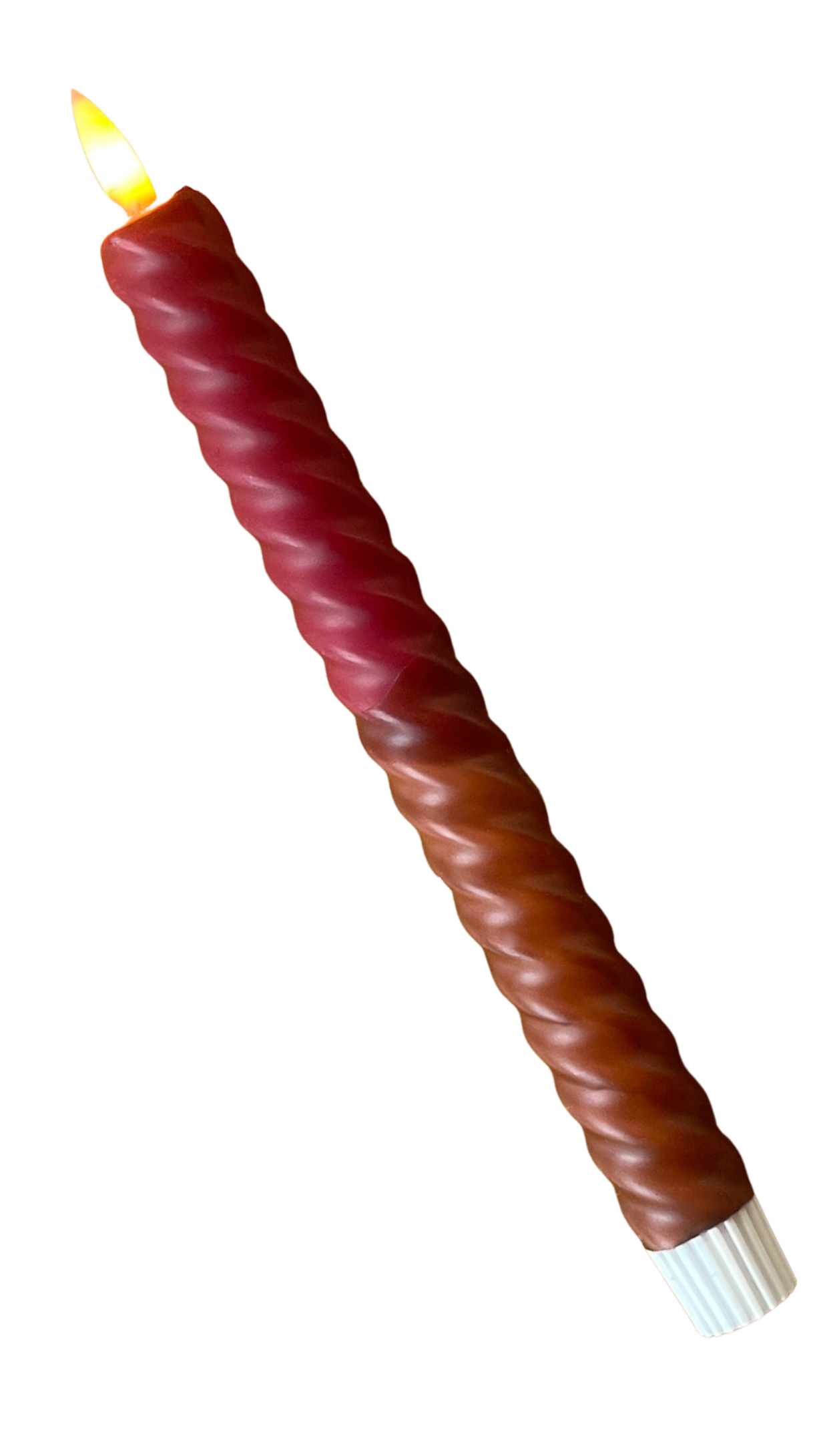 LED-kaars swirl | Burgundy & Bruin met Timer