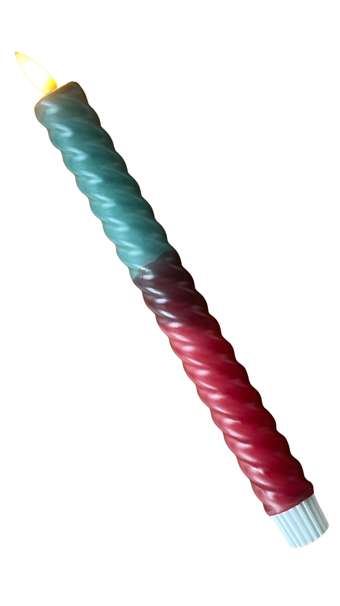 LED-kaars swirl | Donkergroen & Burgundy met Timer