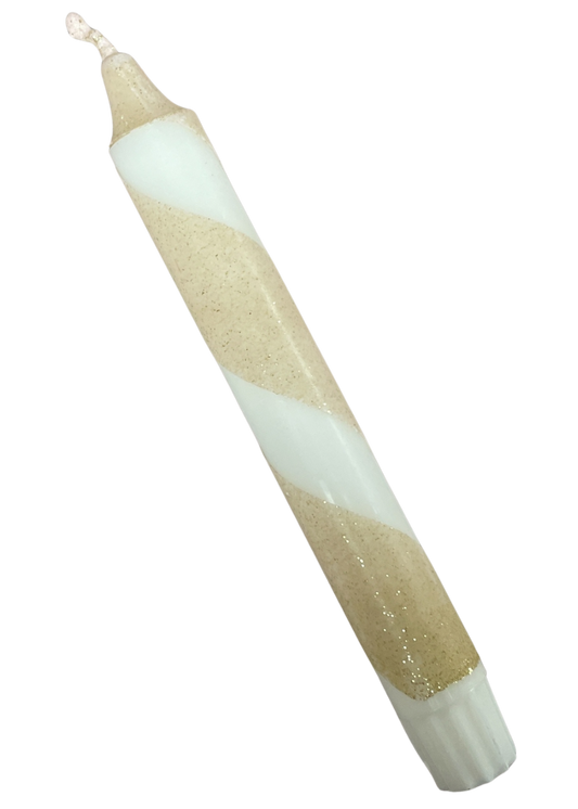 Dinerkaars Swirl | Wit met Gouden Glitter