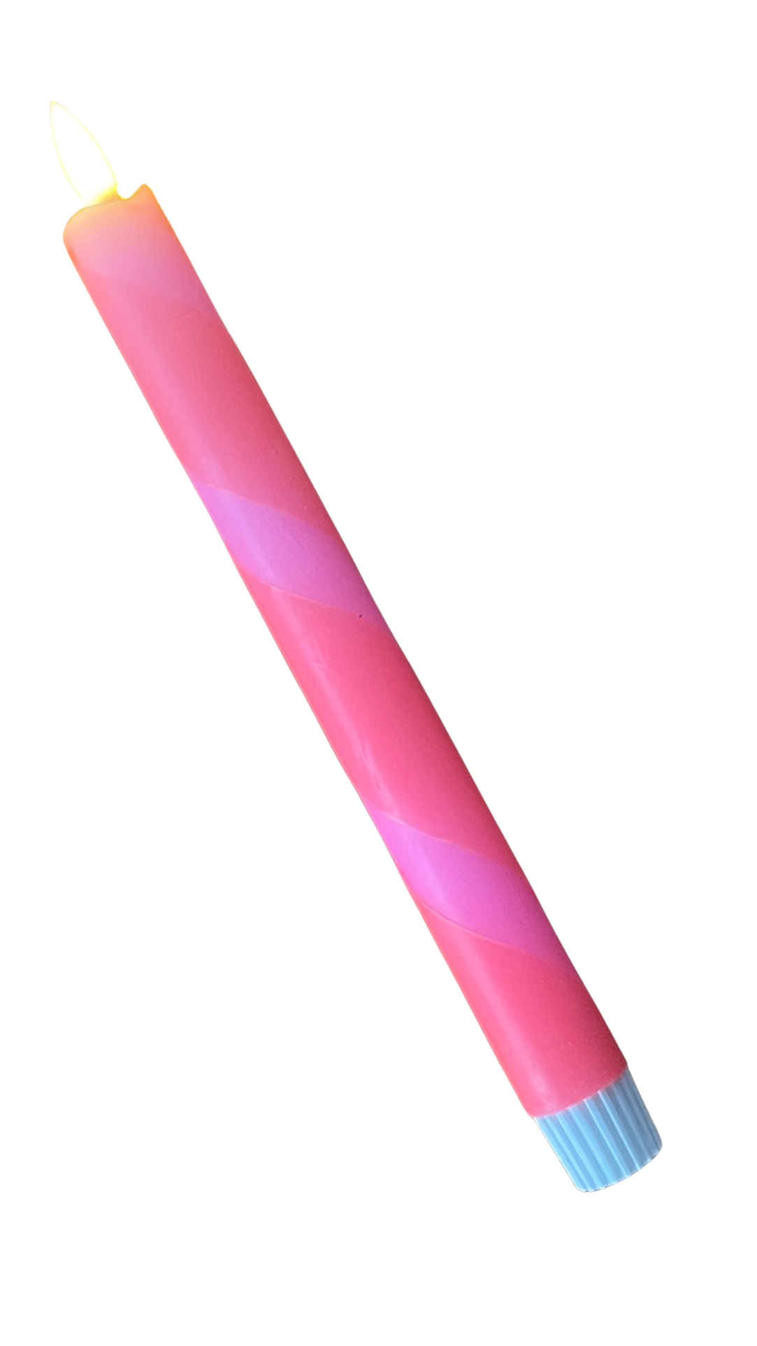 LED-kaars swirl | neon oranje & neon roze met timer