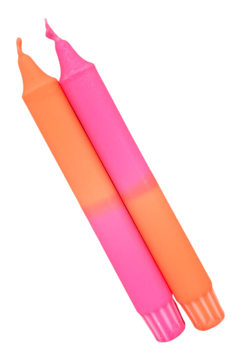 Cadeauset dinerkaars neon | oranje, roze