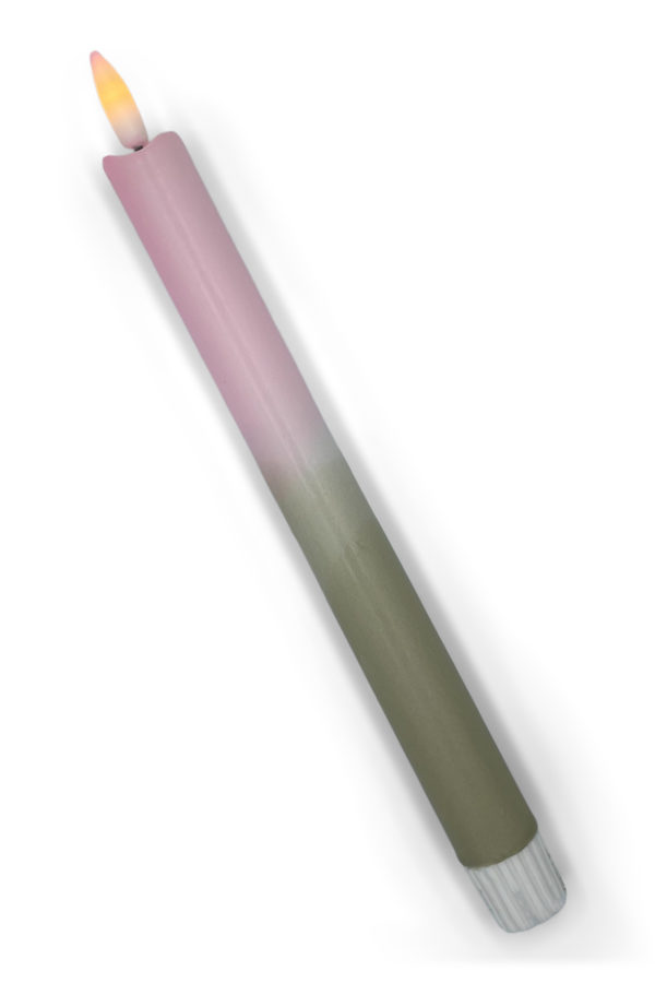 LED-kaars | Roze, olijfgroen