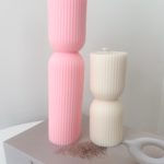 Sierkaars | set geribbelde pillarkaarsen