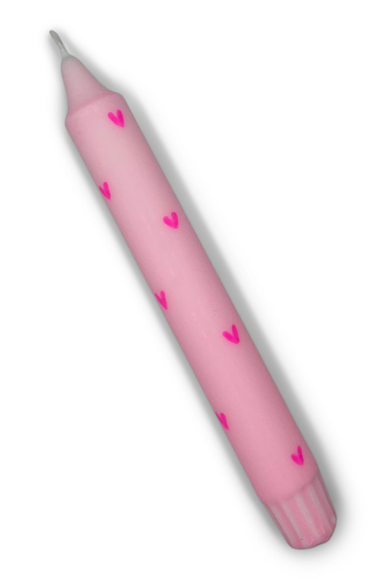 Dinerkaars hartjes | pastel roze met neon roze