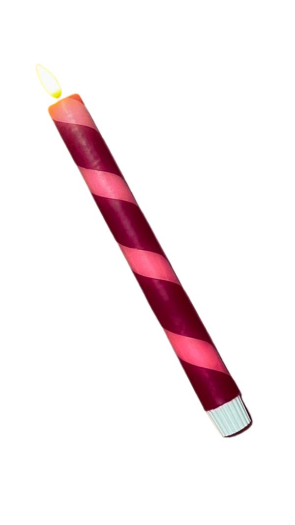 LED-kaars swirl | neon roze, burgundy