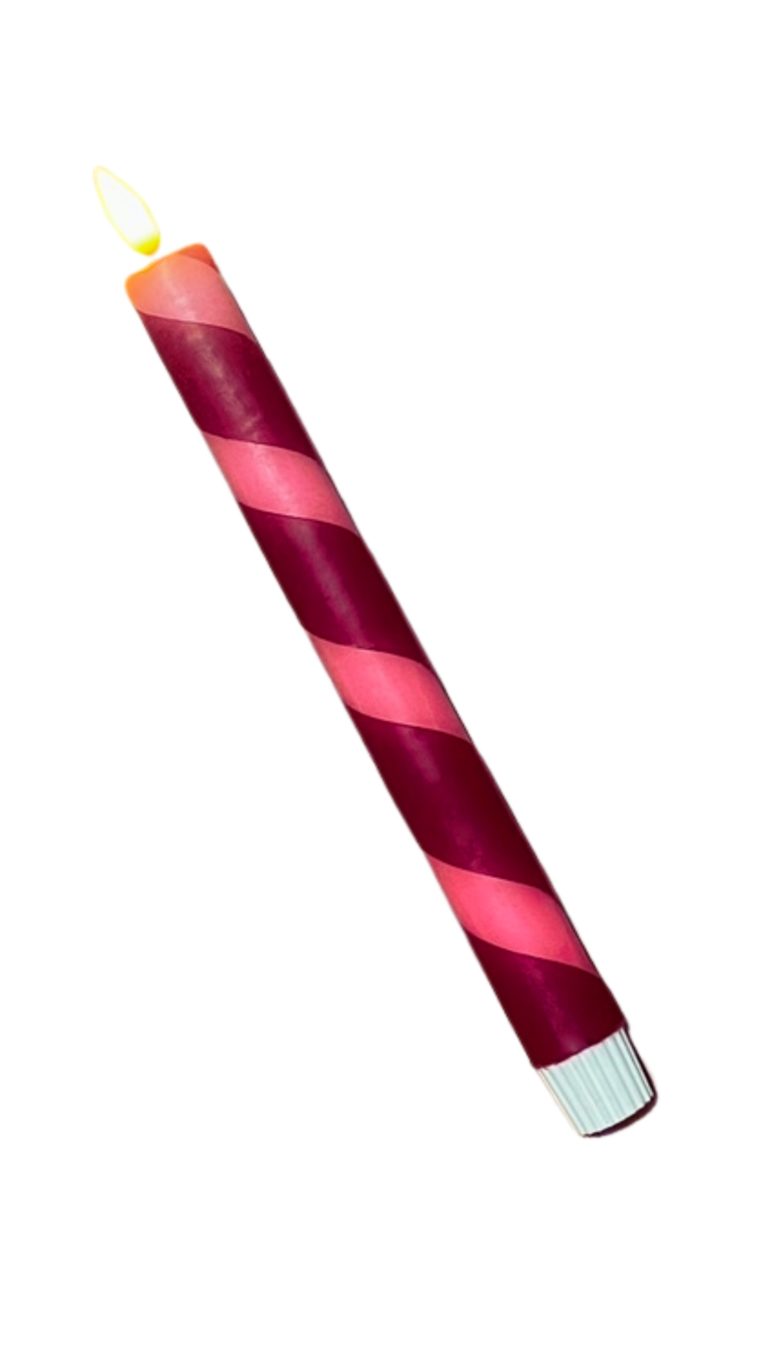 LED-kaars swirl | neon roze, burgundy