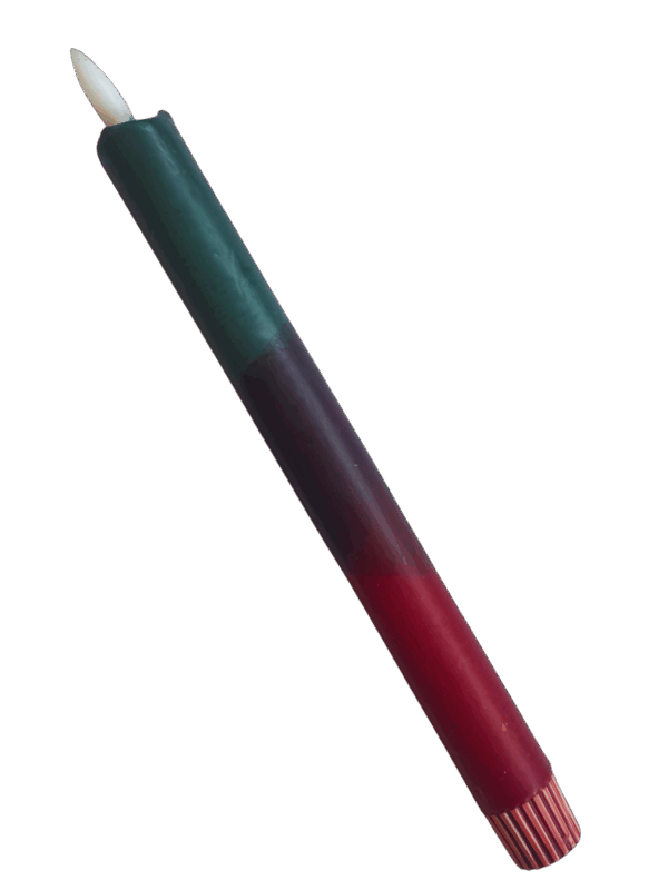 LED kaars | burgundy en groen