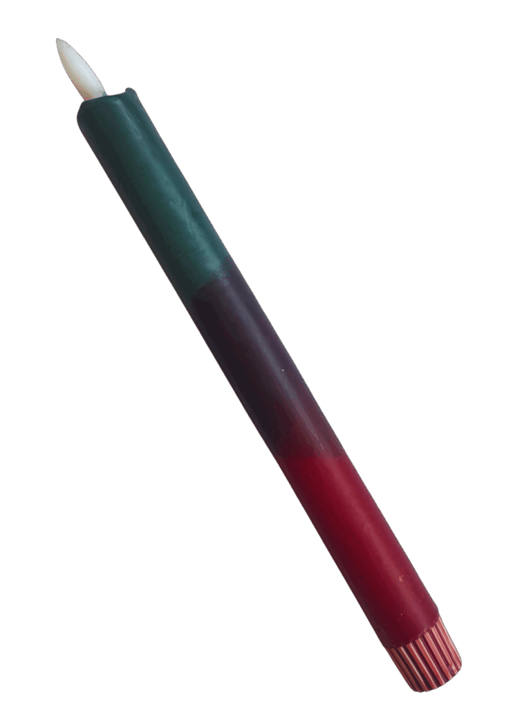 LED kaars | burgundy en groen