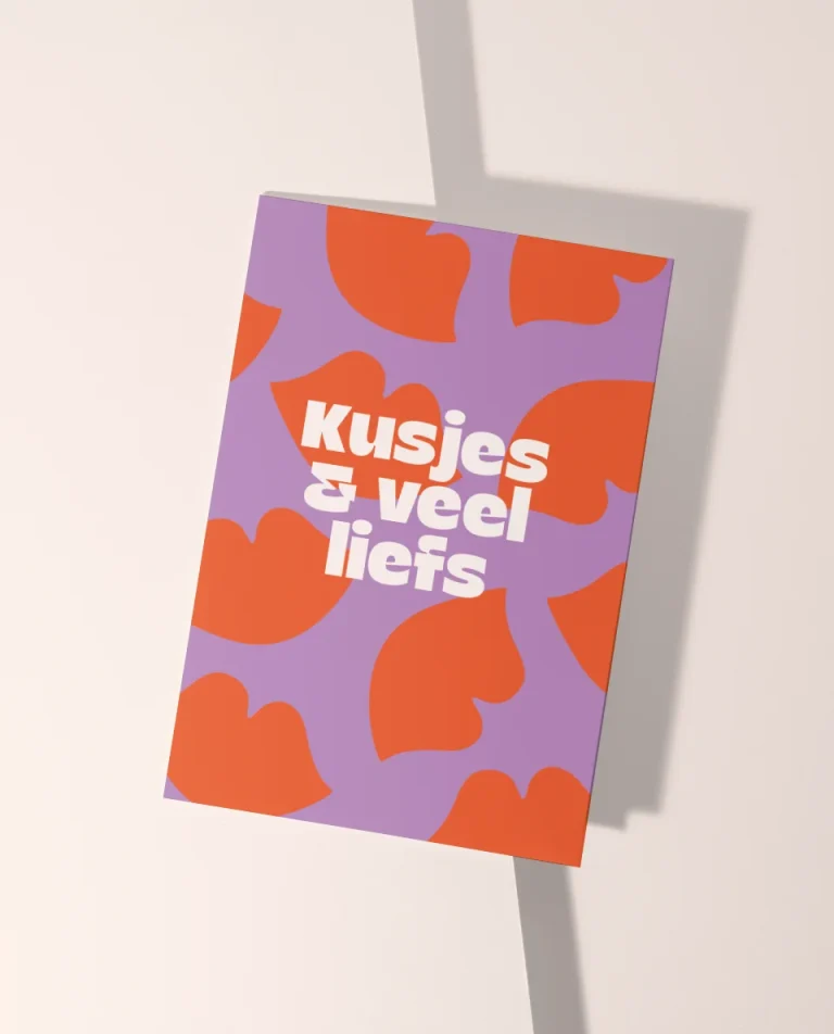 Wenskaart | Kusjes en veel liefs